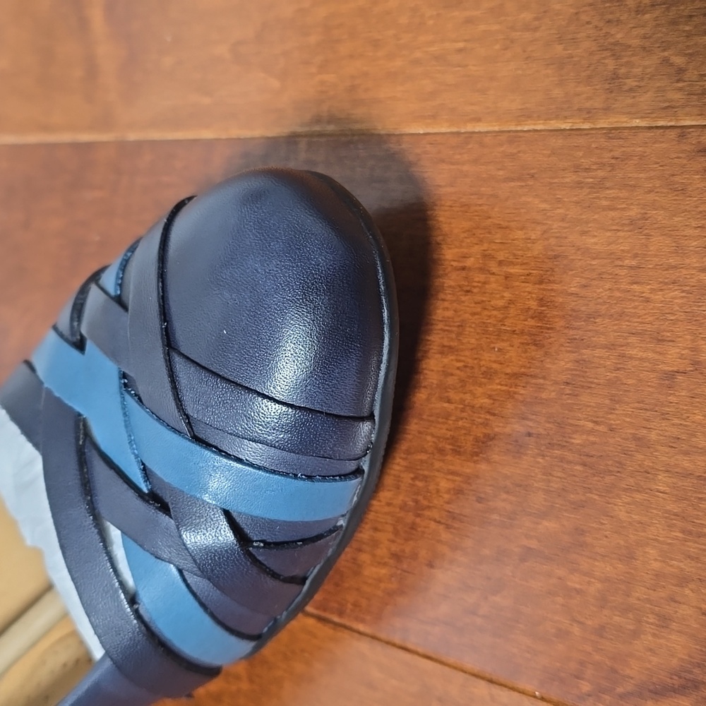 Clarks Sara Clover Navy Combination Leather Ballet Flats 6 NWT - Picture 10 of 11